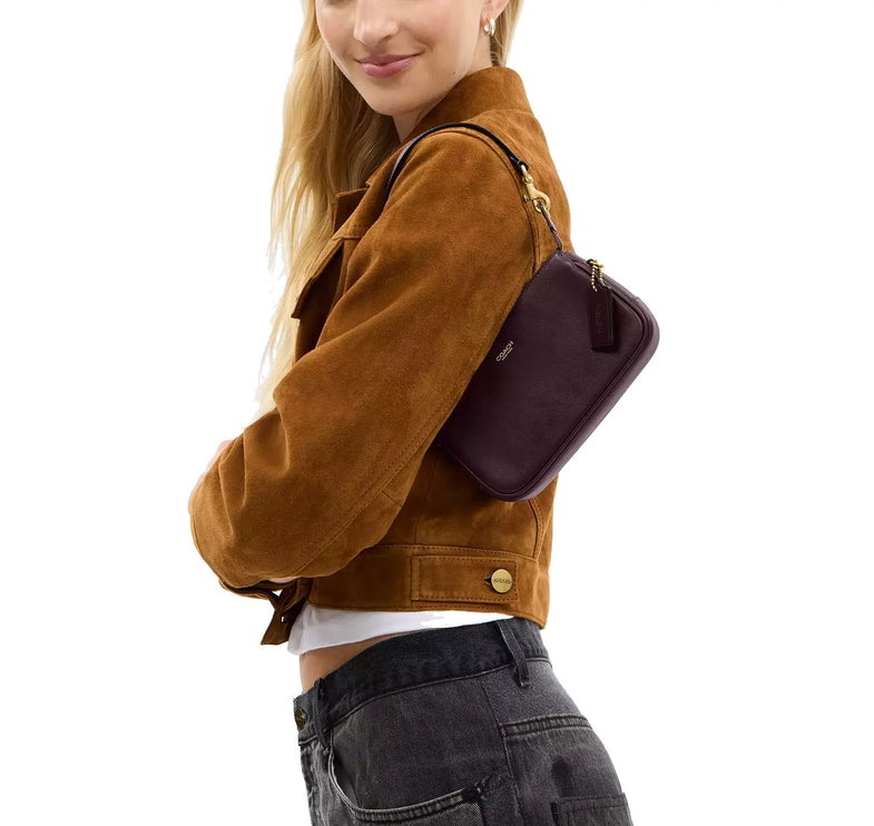 Coach Women's Plaza Bag 18 Brass/Black Currant