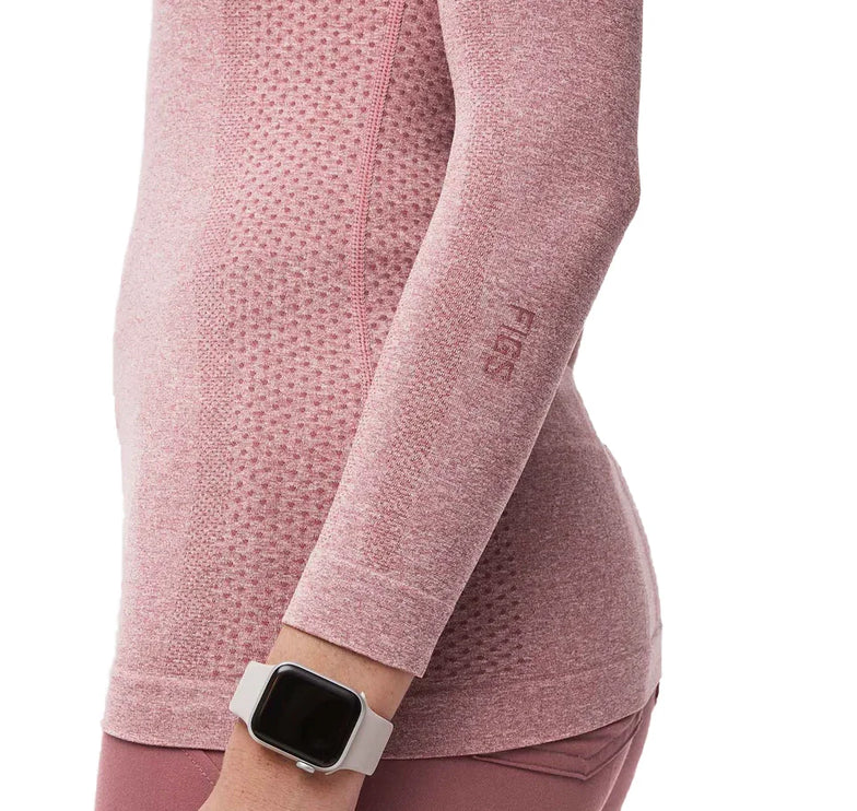 FIGS Women's Salta Seamless Longsleeve Underscrub Mauve