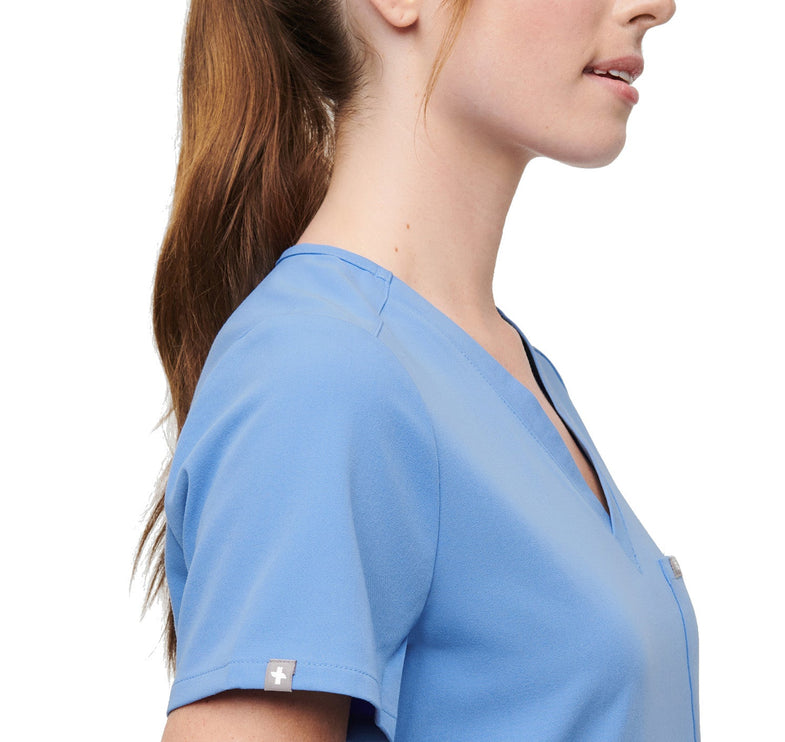 FIGS Women's Catarina One Pocket Scrub Top Ceil Blue