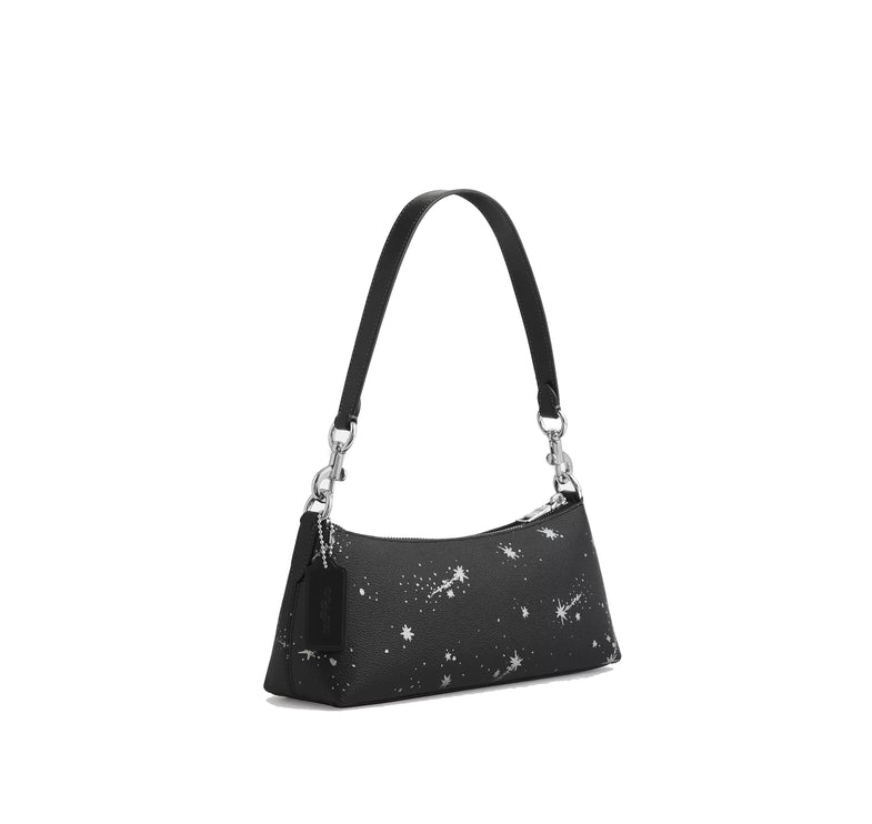 Coach Women's Charlotte Shoulder Bag With Star Print Black/Silver