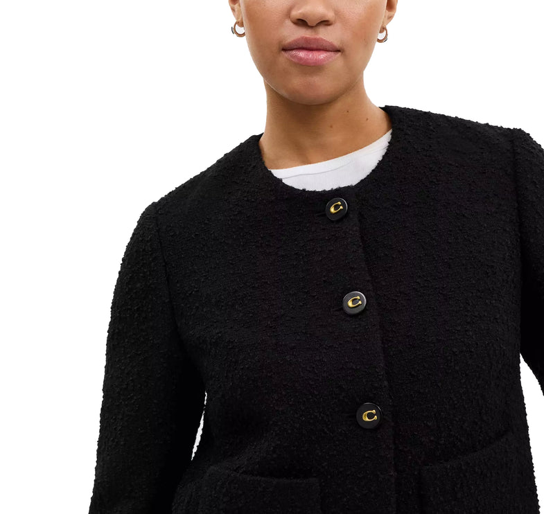 Coach Women's Boucle Cardigan Jacket Black