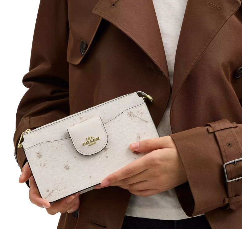 Coach Women's Poppy Crossbody Bag With Star Print Gold/Chalk Multi