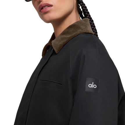 alo Women's Twill Barn Jacket Black/Espresso