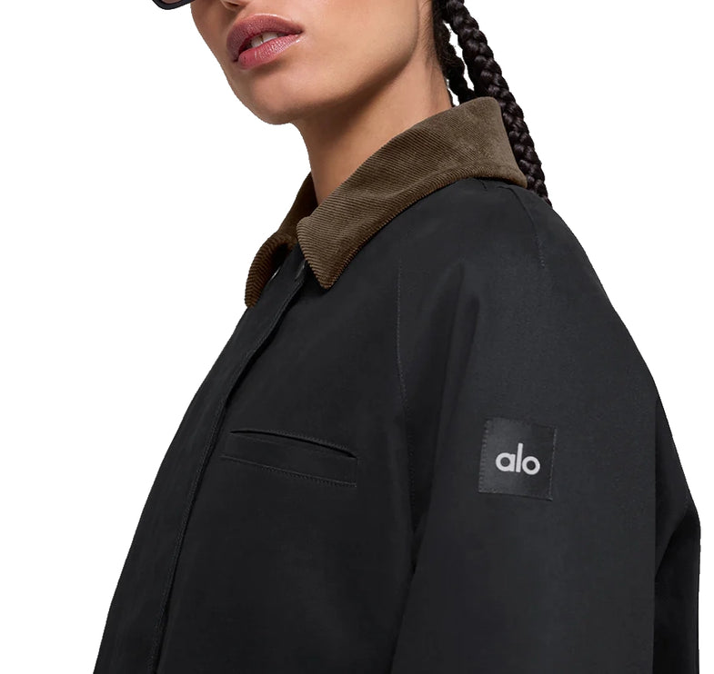 alo Women's Twill Barn Jacket Black/Espresso