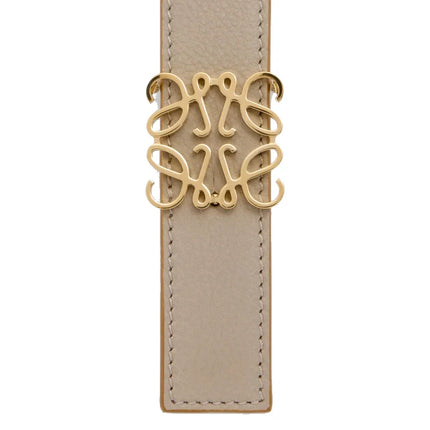 Loewe Women's Reversible Anagram Belt in Supple Grained Calfskin Clay/Gold