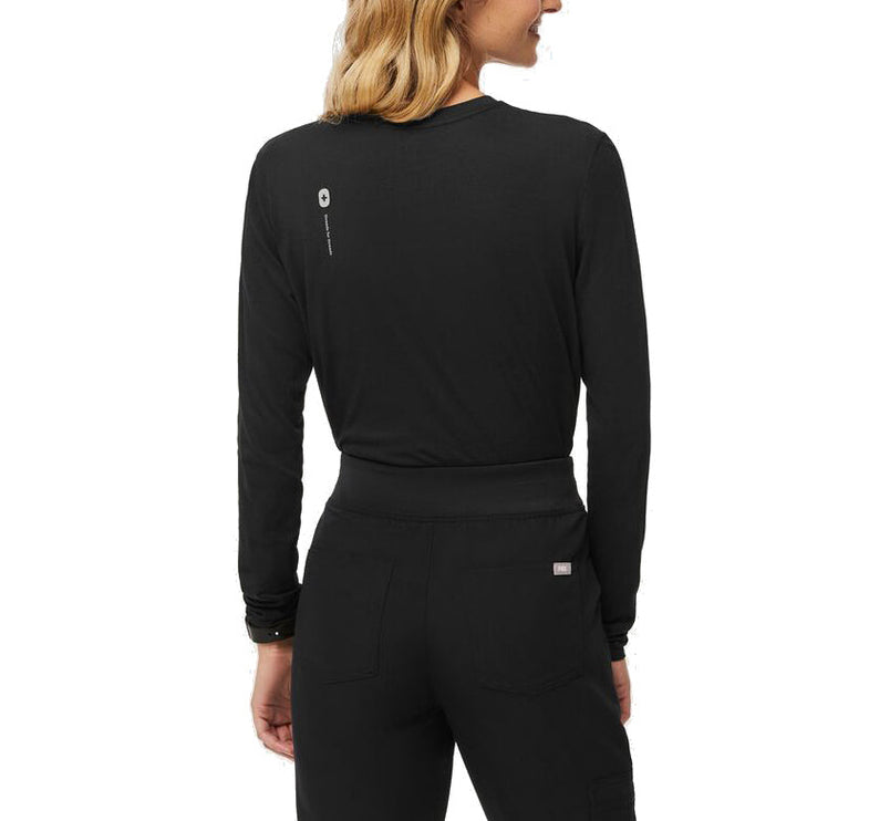 FIGS Women's Supersoft Longsleeve Underscrub Black