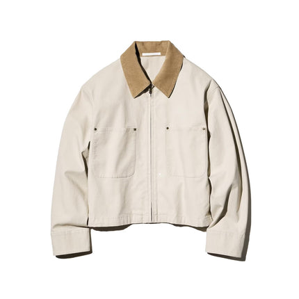 Uniqlo Women's Zip-Up Short Jacket 30 Natural