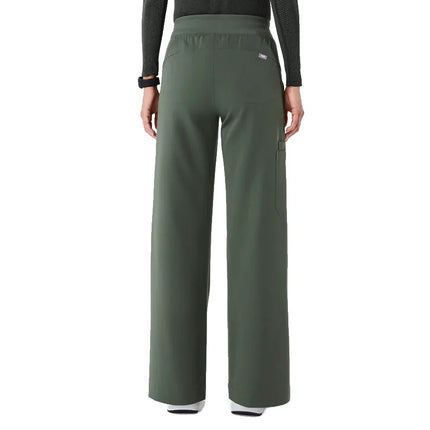FIGS Women's High Waisted Isabel Wide Leg Scrub Pants Moss