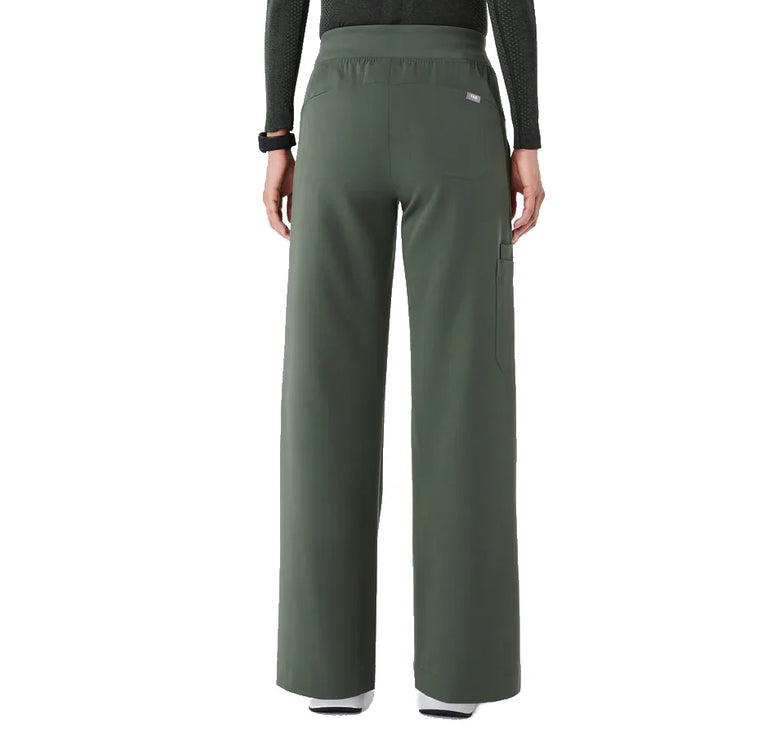 FIGS Women's High Waisted Isabel Wide Leg Scrub Pants Moss