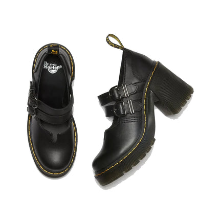 Dr. Martens Women's Eviee Sendal Leather Heeled Shoes Black