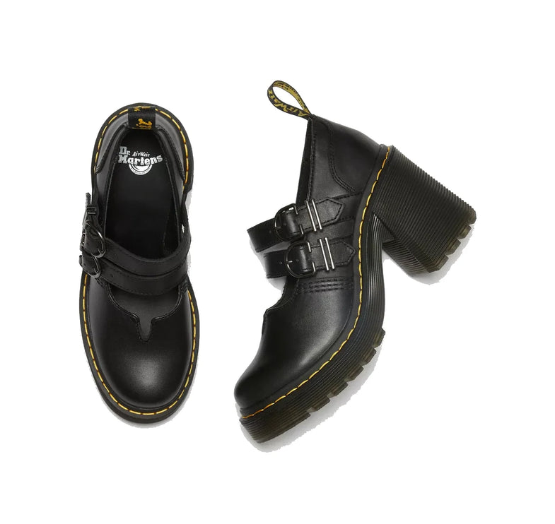 Dr. Martens Women's Eviee Sendal Leather Heeled Shoes Black