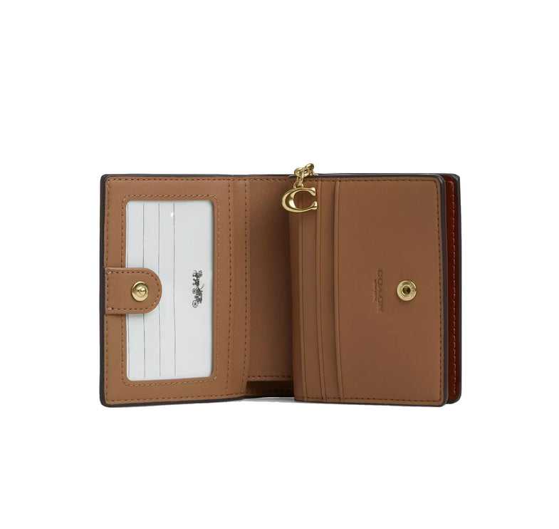 Coach Women's Snap Wallet In Signature Canvas With Halloween Print Gold/Tan Multi