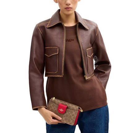 Coach Women's Poppy Crossbody Bag In Signature Canvas Gold/Tan/Carnation