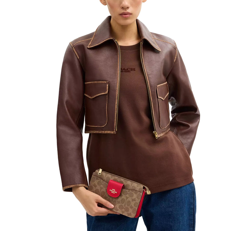 Coach Women's Poppy Crossbody Bag In Signature Canvas Gold/Tan/Carnation