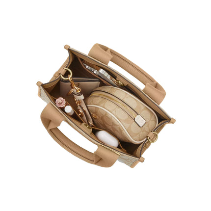 Coach Women's Smith Tote Bag 24 In Signature Jacquard Gold/Light Khaki Multi