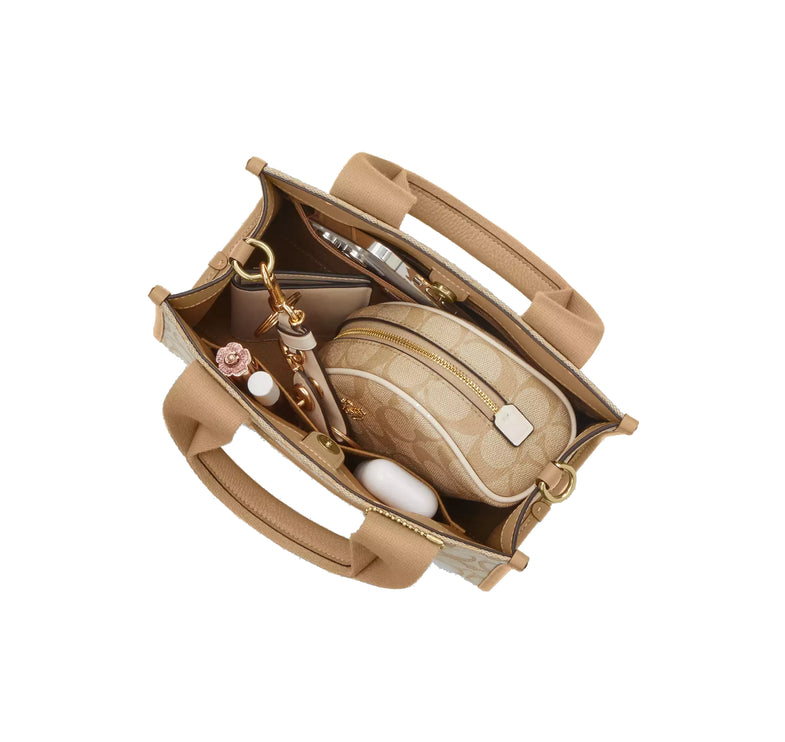 Coach Women's Smith Tote Bag 24 In Signature Jacquard Gold/Light Khaki Multi