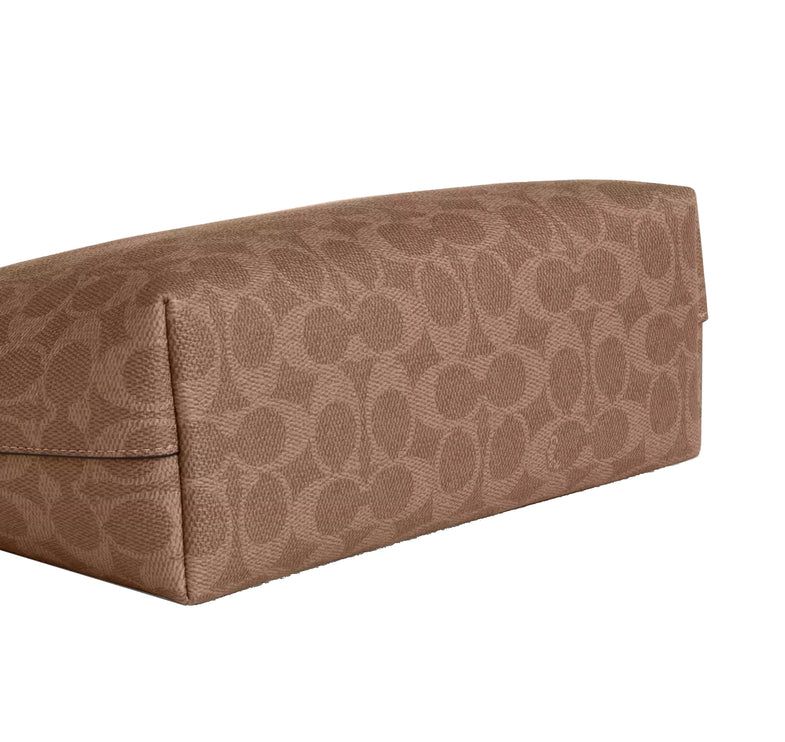 Coach Women's Fiona Zip Tote Bag In Signature Canvas Gold/Tan/Carnation