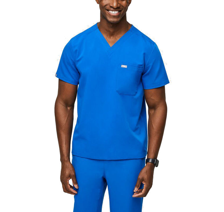 FIGS Men's Leon Three Pocket Scrub Top Royal Blue