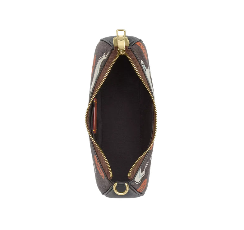 Coach Women's Teri Shoulder Bag In Signature Canvas With Halloween Print Gold/Walnut Multi