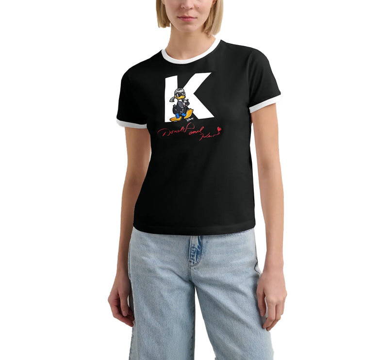 Disney x KARL LAGERFELD Women's Initial T-Shirt Black