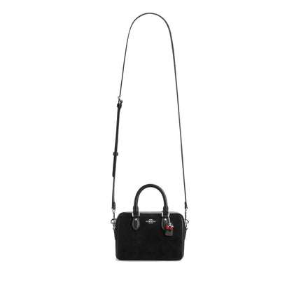 Coach Women's Mini Rowan Crossbody Bag With Cherry Charm Black/Silver