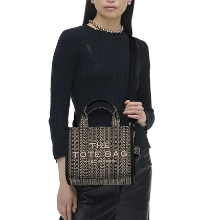 Marc Jacobs Women's The Monogram Jacquard Small Tote Bag Black