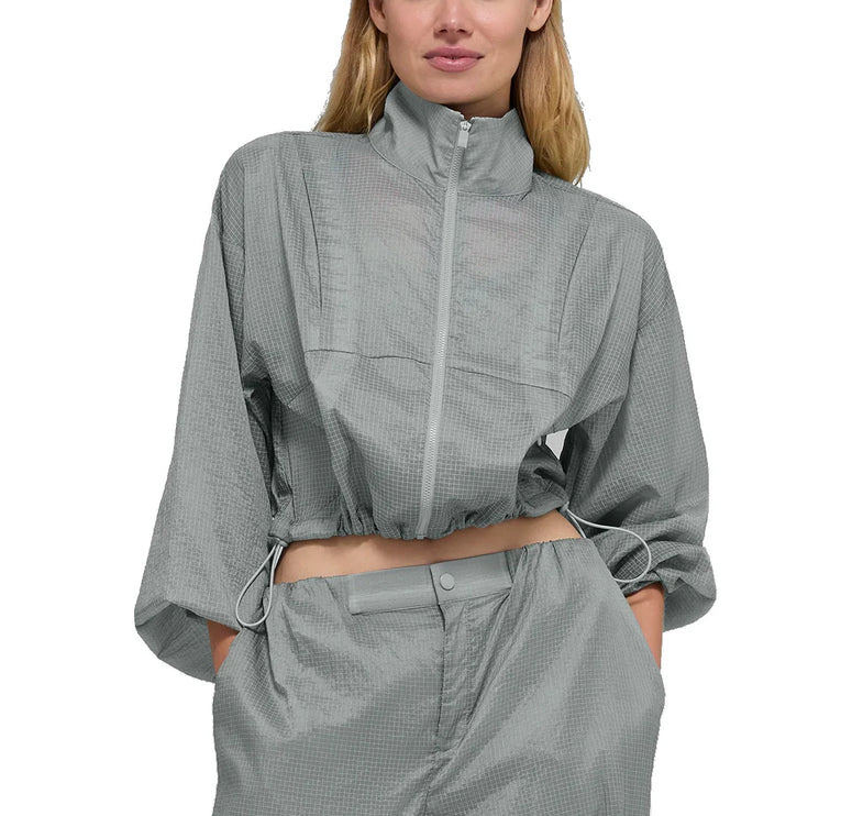 alo Women's Game Time Full Zip Jacket Lunar Grey