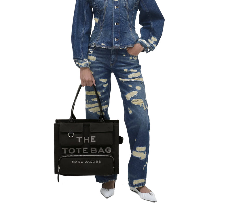 Marc Jacobs Women's The Cargo Canvas Large Tote Bag Black