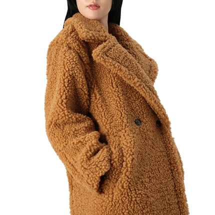 UGG Women's Gertrude Long Teddy Coat Chestnut