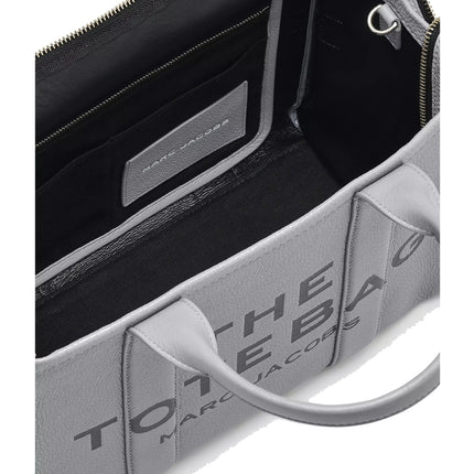 Marc Jacobs Women's The Leather Medium Tote Bag Wolf Grey - Hemen Kargoda