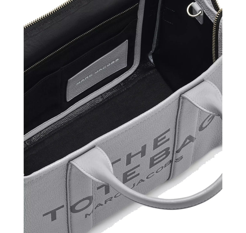 Marc Jacobs Women's The Leather Medium Tote Bag Wolf Grey - Hemen Kargoda