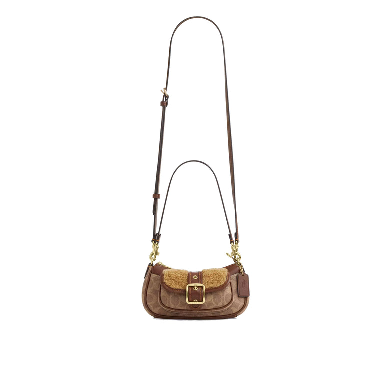 Coach Women's Ashton Mini Shoulder Bag In Signature Canvas Gold/Tan/Vintage Brown