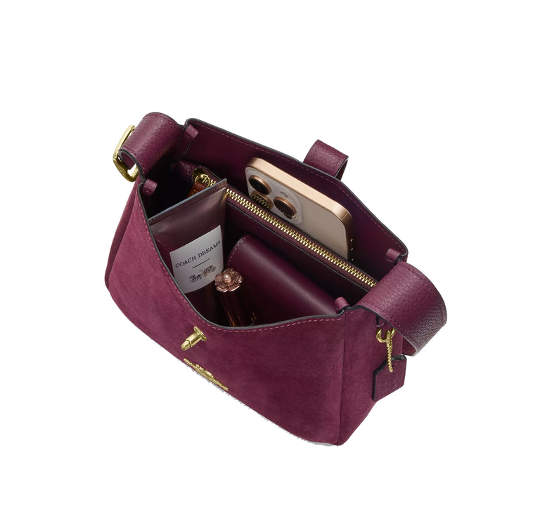 Coach Women's Hadley Mini Crossbody Bag Gold/Maroon