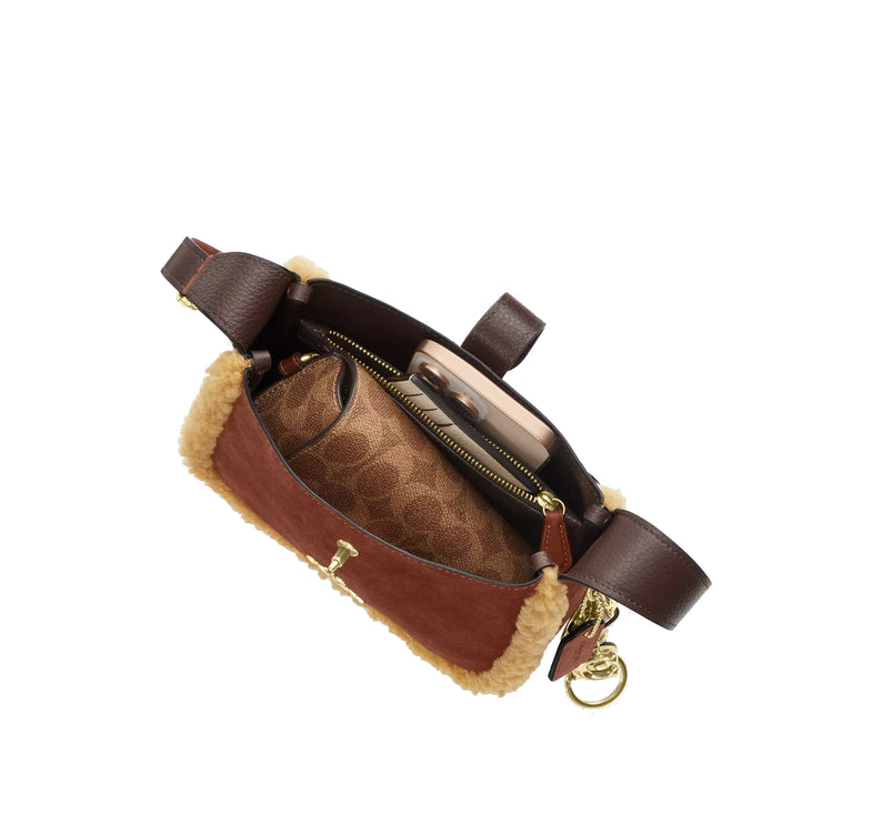 Coach Women's Hadley Mini Crossbody Bag Gold/Vintage Brown Multi