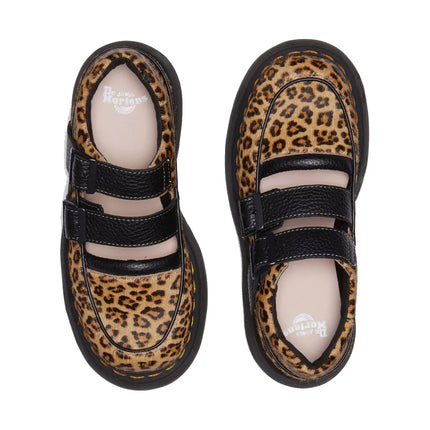 Dr. Martens Women's Buzz Leopard Mary Jane Shoes Light Tan