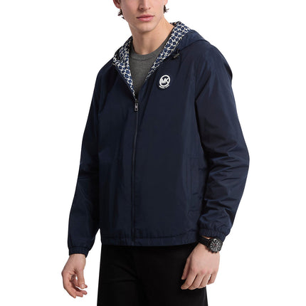 Michael Kors Men's Reversible Logo Print Ciré Jacket Midnight