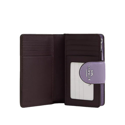 Coach Women's Medium Corner Zip Wallet Silver/Light Violet