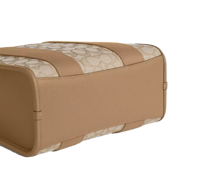 Coach Women's Smith Tote Bag 24 In Signature Jacquard Gold/Light Khaki Multi