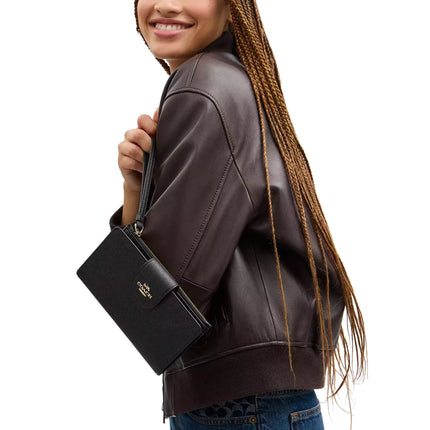 Coach Women's Phone Wallet Gold/Black