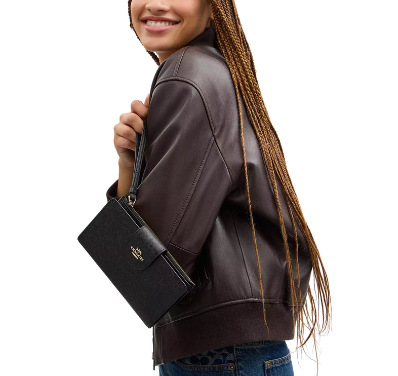 Coach Women's Phone Wallet Gold/Black