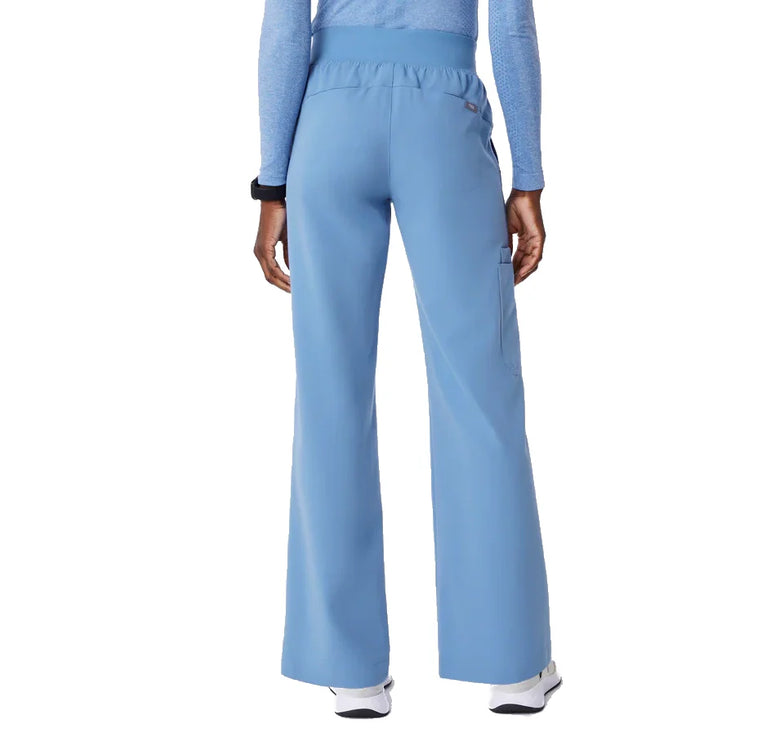 FIGS Women's High Waisted Isabel Wide Leg Scrub Pants Ceil Blue