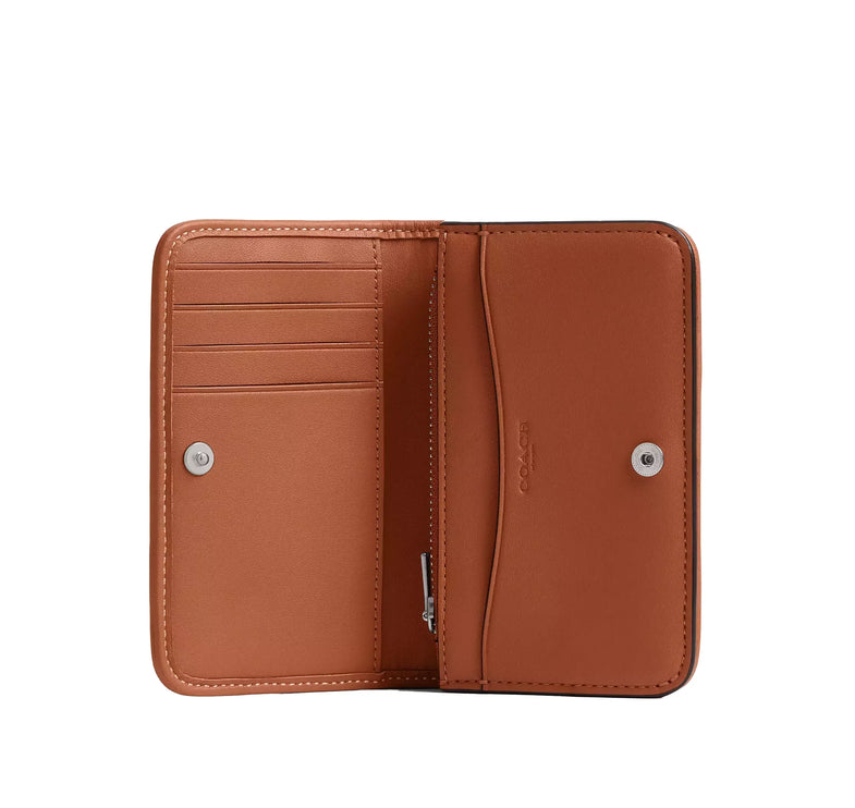 Coach Women's Essential Slim Card Case In Crystal Signature Jacquard Silver/Burnished Amber