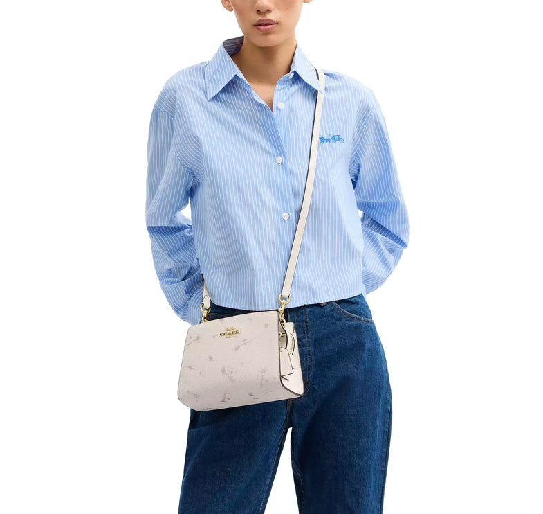 Coach Women's Gia Crossbody Bag With Star Print Gold/Chalk Multi