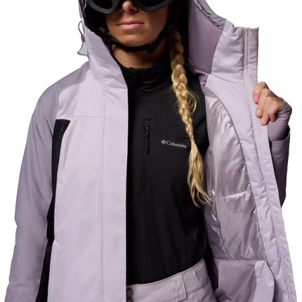 Columbia Women's Snowy Summit Insulated Jacket Lavender Pearl/Black/Shl Prpl Crss Dy