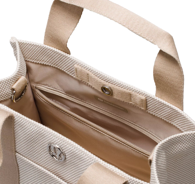 lululemon Women's Two-Tone Canvas Mini Tote Bag 4.5L Mojave Tan/Light Ivory