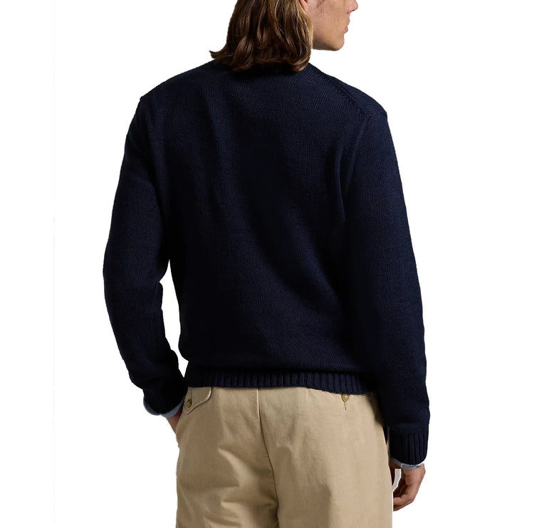 Polo Ralph Lauren Men's Polo Bear Cotton-Linen Sweater Bear Navy