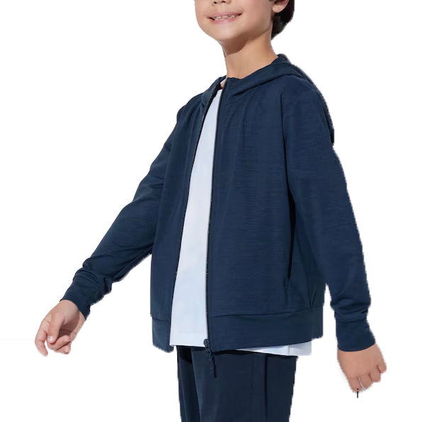 Uniqlo Kid's AIRism UV Protection Mesh Full-Zip Hoodie 69 Navy