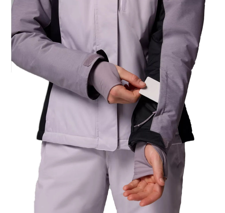 Columbia Women's Snowy Summit Insulated Jacket Lavender Pearl/Black/Shl Prpl Crss Dy