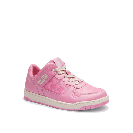 Coach Women's C201 Low Top Sneaker In Signature Canvas Vivid Pink