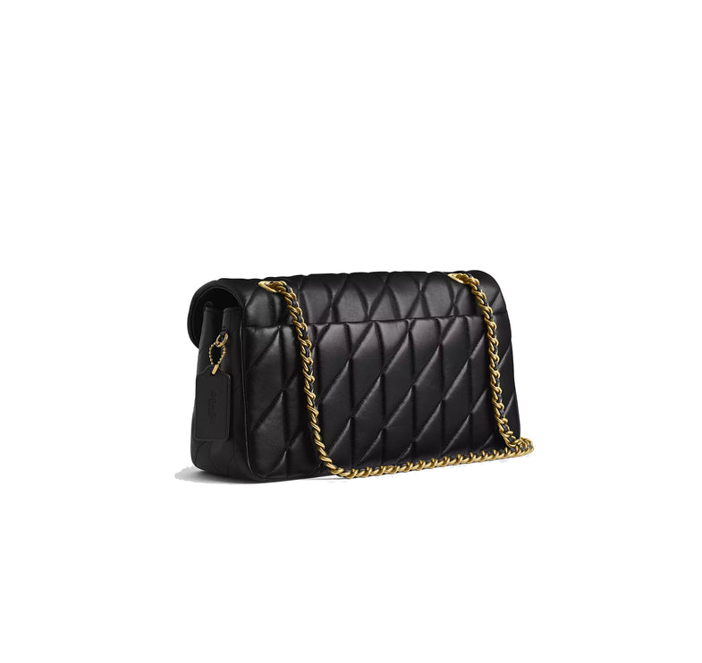 Coach Women's Tabby Shoulder Bag 33 With Quilting Brass/Black